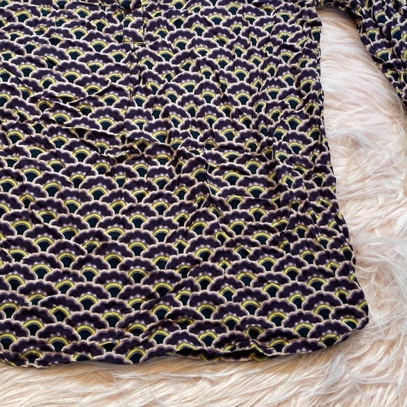 Boden Geometric Floral Retro Patterned Popover Blouse - Picture 10 of 11